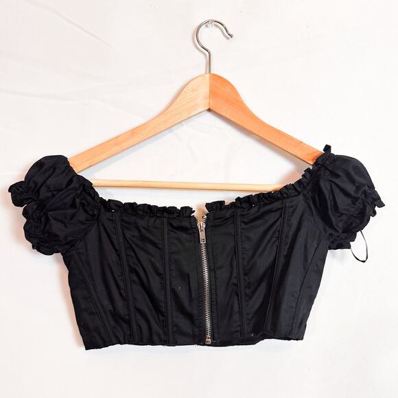 3 FOR $35! 📦 WHITE FOX Sweet n' Simple Bustier Crop in Black - Picture 4 of 5